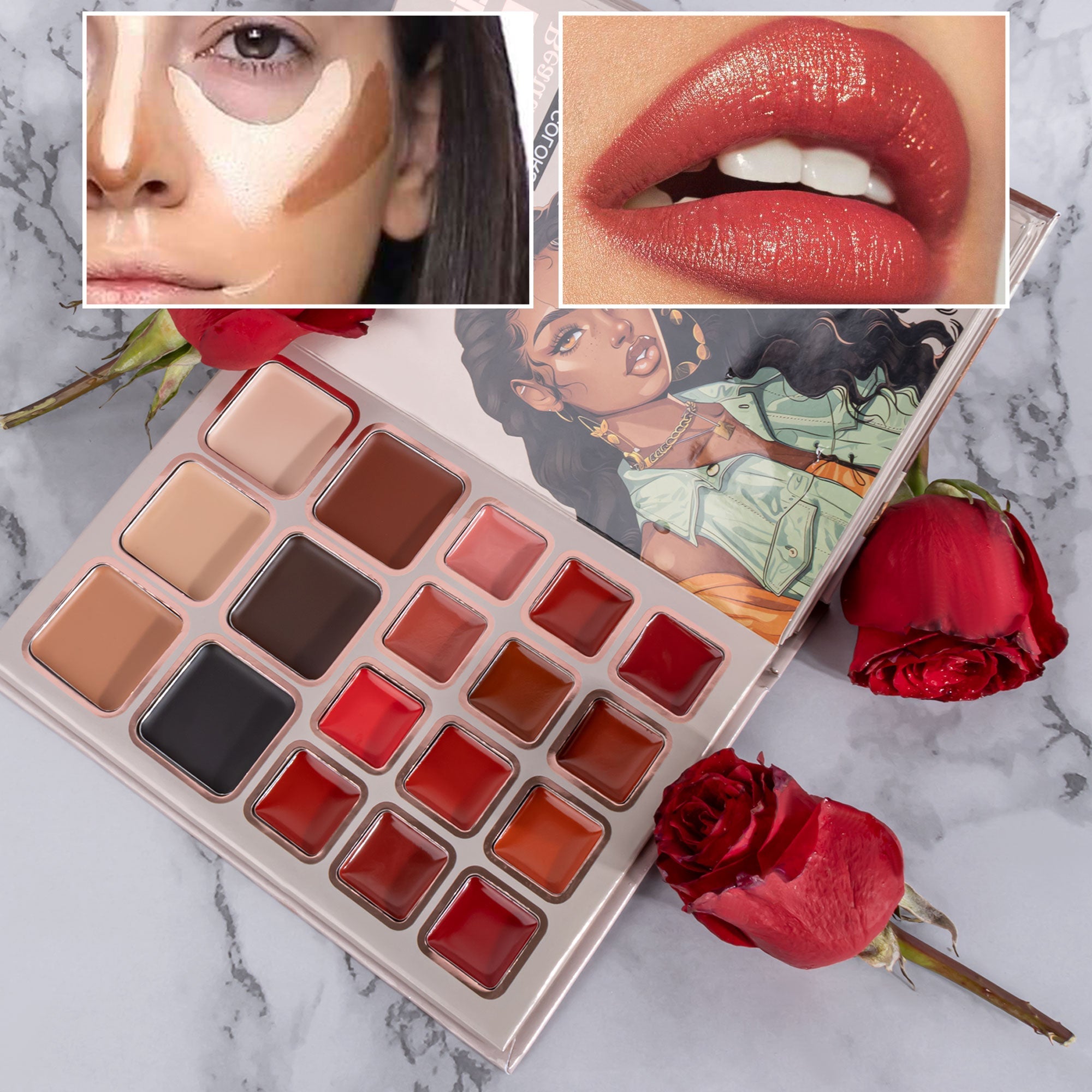 URATM Stylish Colorful Makeup Book with 5 Layers