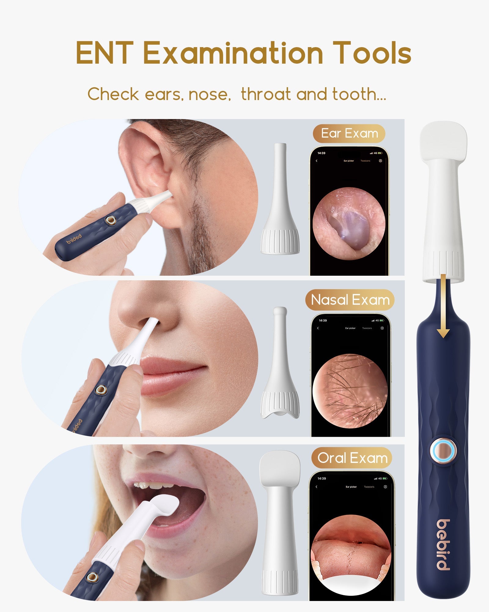 Bebird EarSight Plus Flexible Otoscope Light - Ear Wax Removal Tools with Camera
